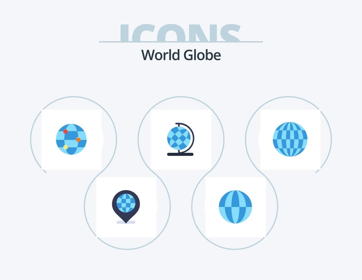 klot platt ikon packa 5 ikon design. . klot. klot. global. geografi vektor