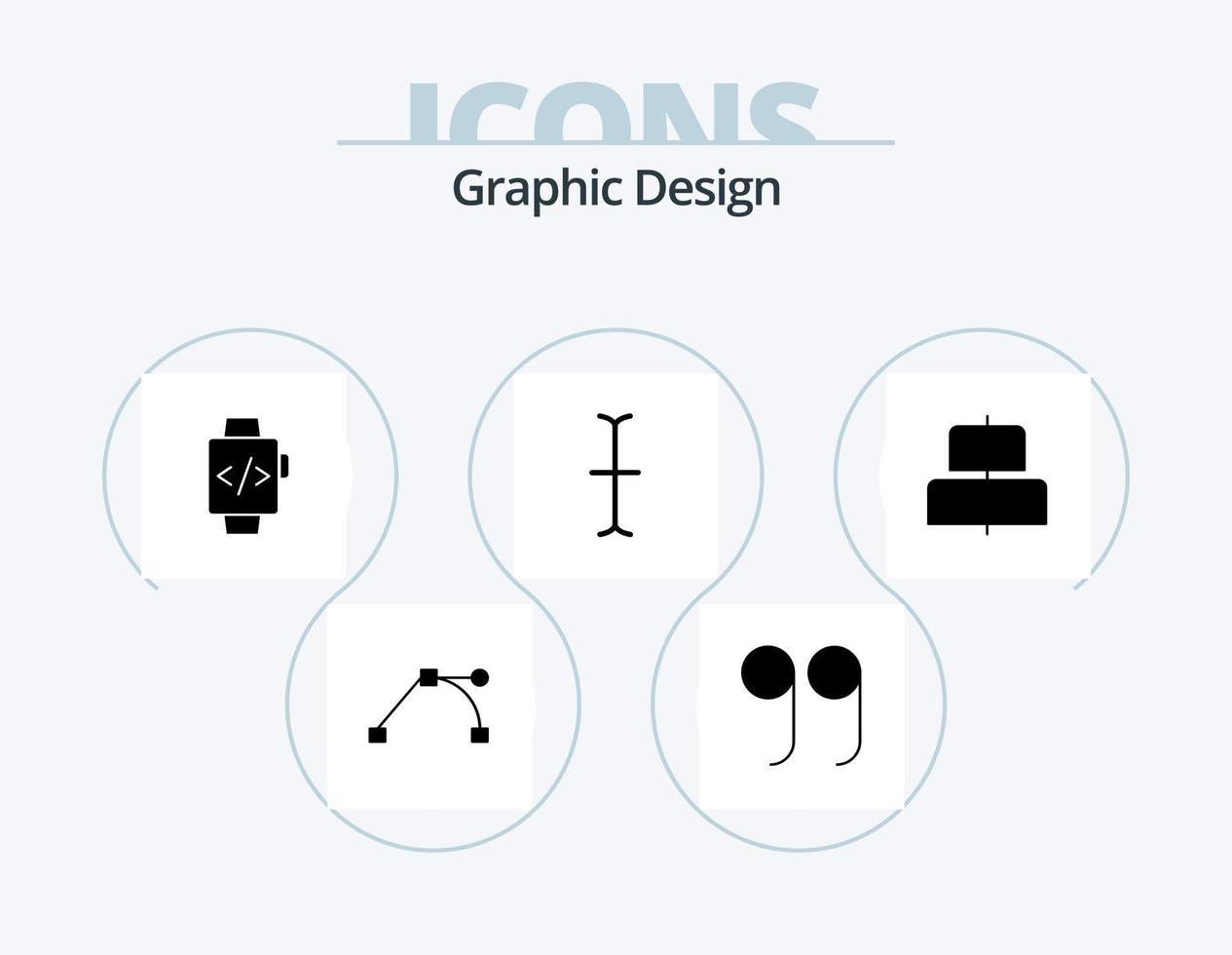 Design-Glyphen-Icon-Pack 5 Icon-Design. . Mauszeiger. horizontal vektor