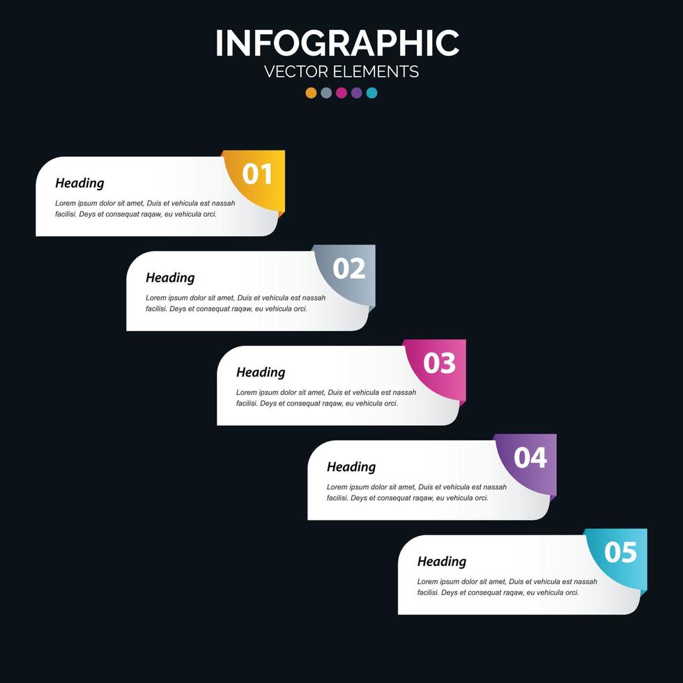 5 Option Infografiken Diagramm Jahresbericht Webdesign Geschäftskonzept Schritte oder Prozesse vektor