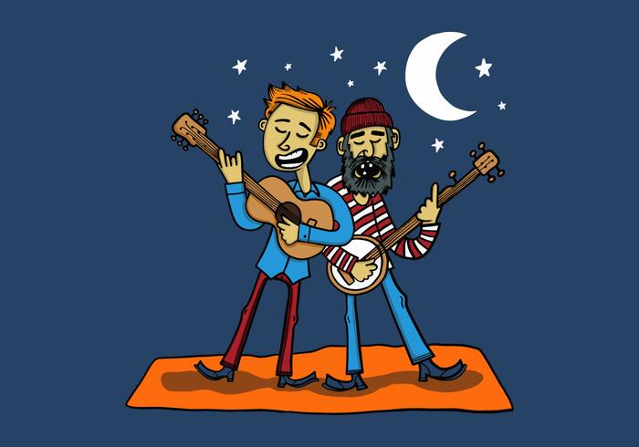 två bluegrassmusiker vektor