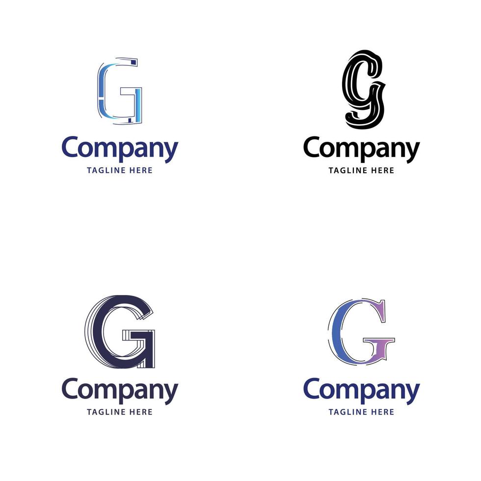 brev g stor logotyp packa design kreativ modern logotyper design för din företag vektor