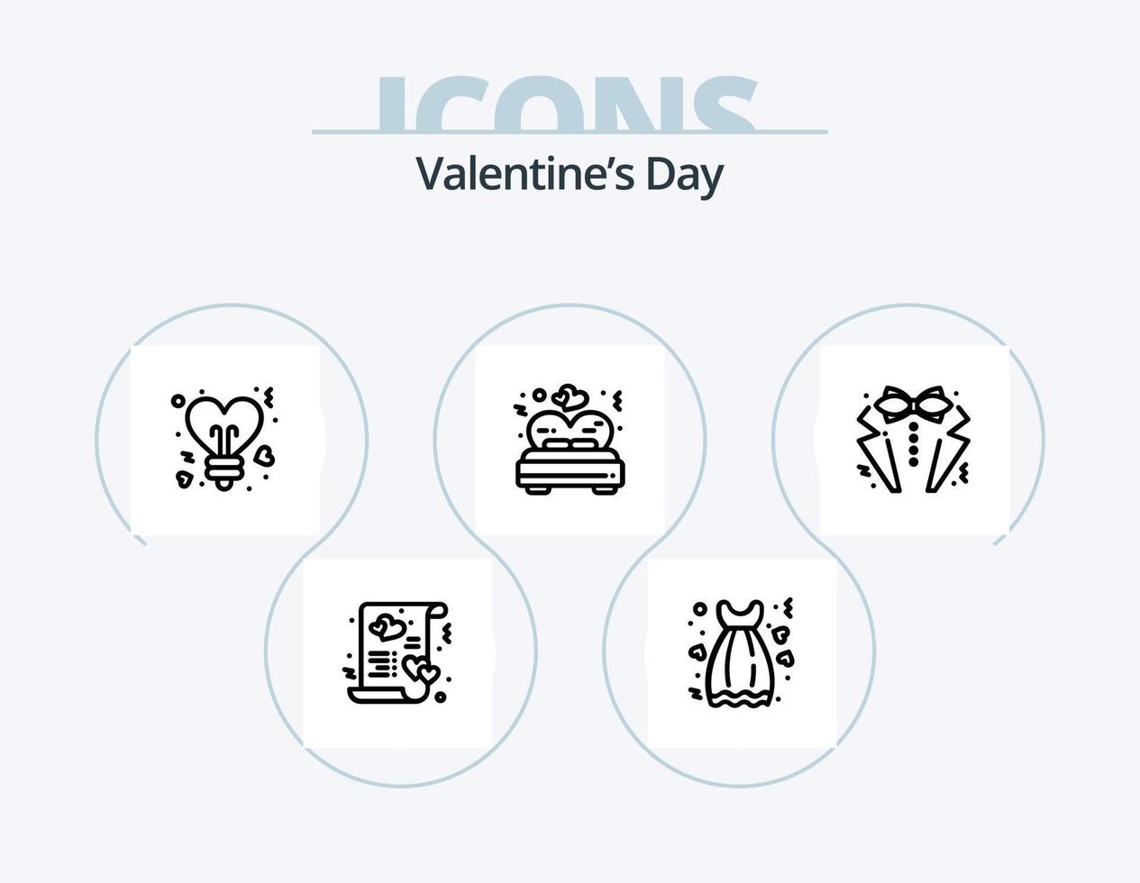 valentines dag linje ikon packa 5 ikon design. kärlek. dryck. bröllop. kopp. kärlek vektor