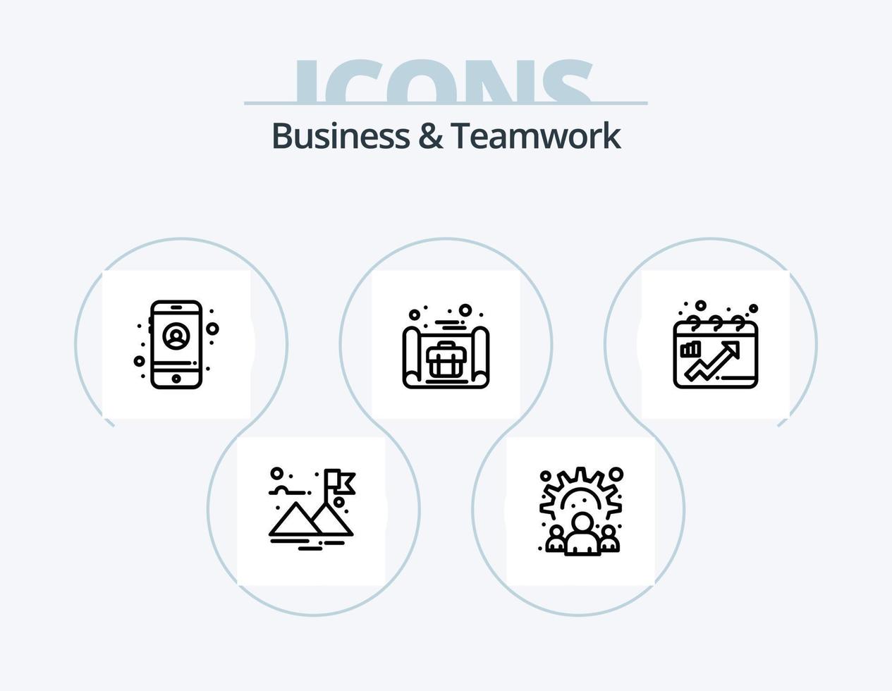 Business und Teamwork Line Icon Pack 5 Icon Design. . . Bewertung. Mobiltelefon. Anrufweiterleitung vektor