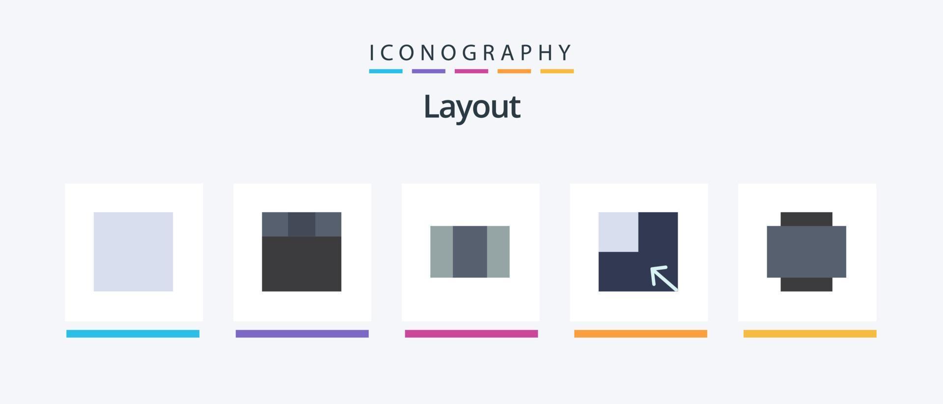 Layout Flat 5 Icon Pack inklusive . Ansicht .. kreatives Ikonendesign vektor