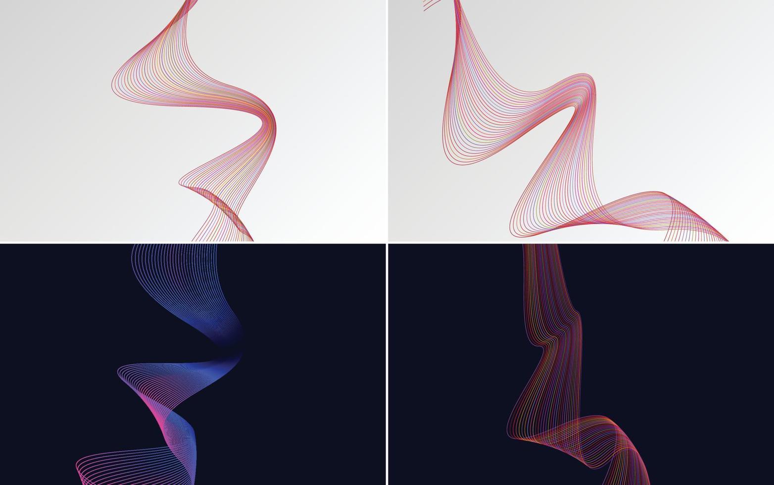 Wave Curve Abstract Vector Background Pack für einen professionellen und ausgefeilten Look