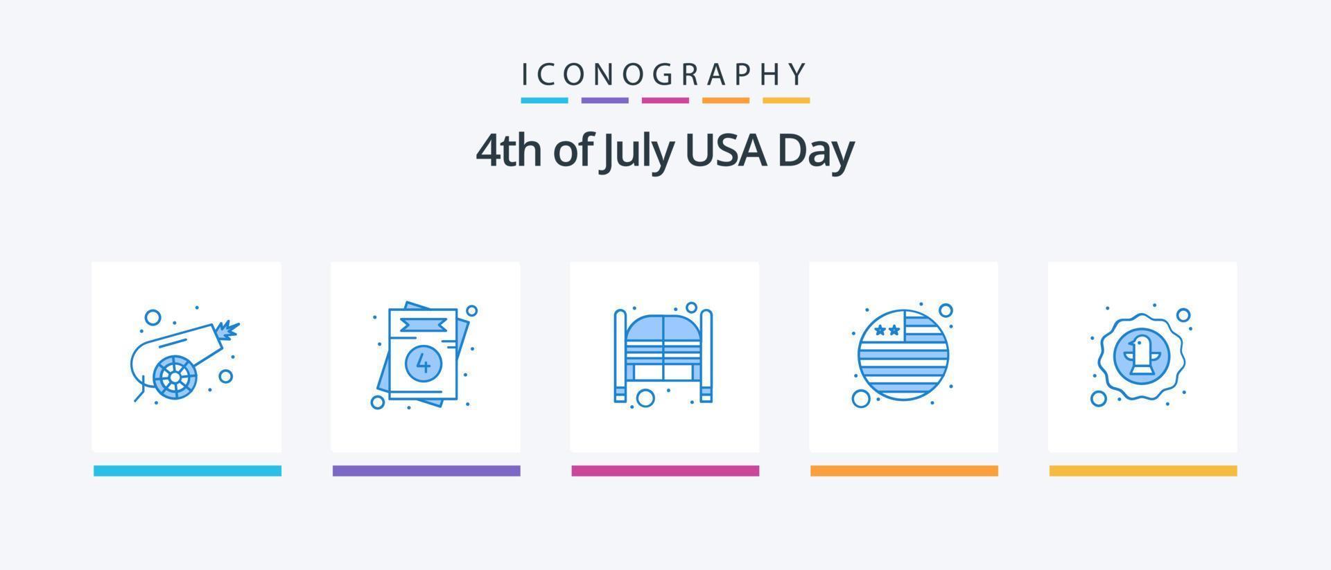USA blå 5 ikon packa Inklusive fågel. internationell flagga. bar. flagga. ingång. kreativ ikoner design vektor
