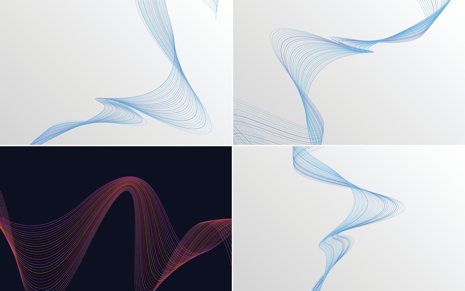 modern Vinka kurva abstrakt vektor bakgrund packa för en unik och kreativ design
