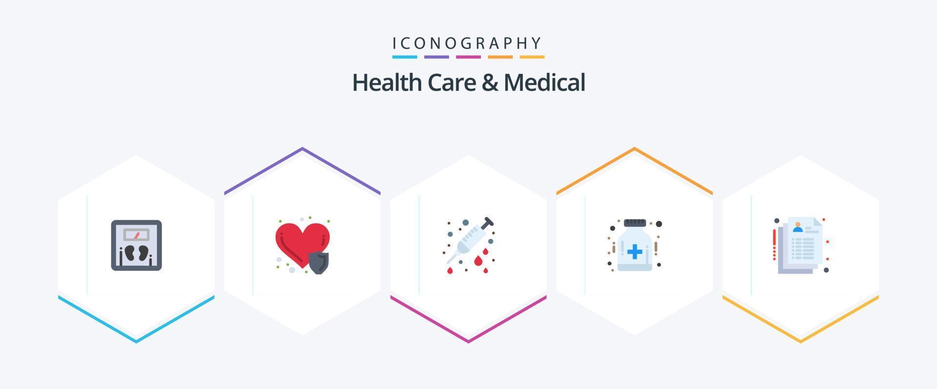 Gesundheitswesen und medizinisches 25-Flat-Icon-Pack einschließlich Gesundheit. Krankenhaus. Pflege. Gesundheit. Pflege vektor