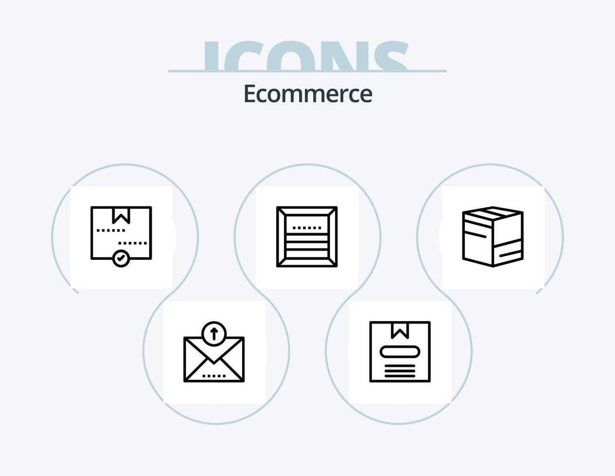 E-Commerce-Linie Icon Pack 5 Icon-Design. Geld. Kredit. entfernen. Karte. die Info vektor