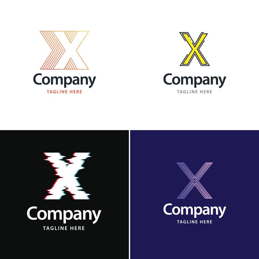 brev x stor logotyp packa design kreativ modern logotyper design för din företag vektor