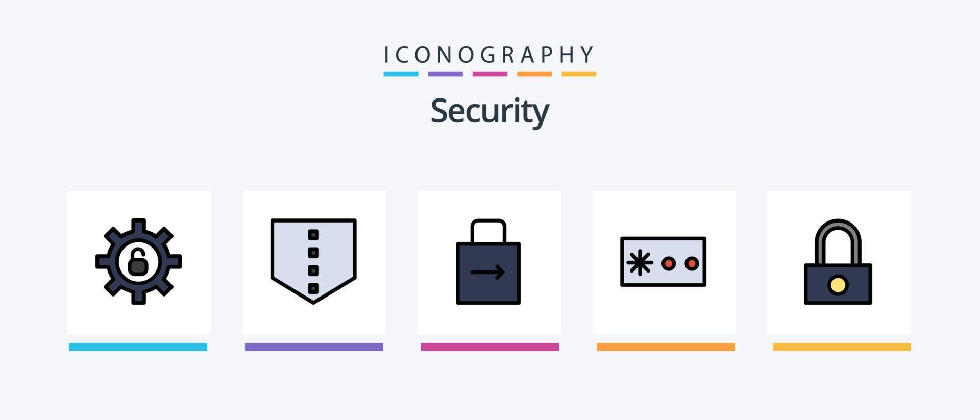 Sicherheitslinie gefüllt 5 Icon Pack inklusive . Schild. berühren. Sicherheit. Taste. kreatives Symboldesign vektor