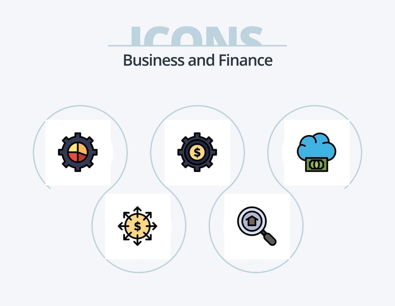 Finanzlinie gefüllt Icon Pack 5 Icon Design. . Bitcoin. . Geld vektor