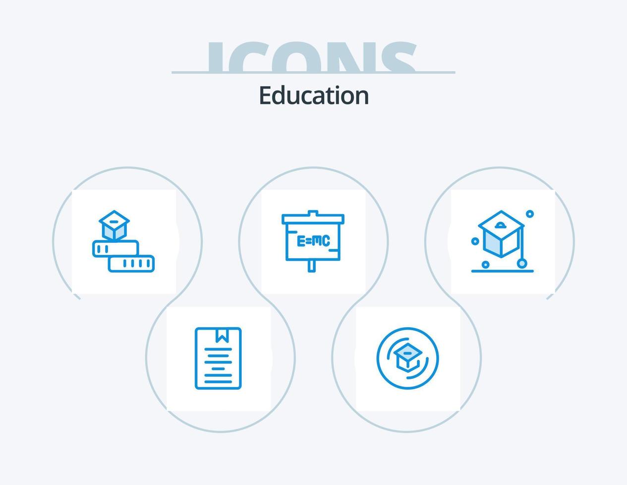 Bildung blau Icon Pack 5 Icon Design. Labor. Ausbildung. Lernen. lernen. Lernen vektor