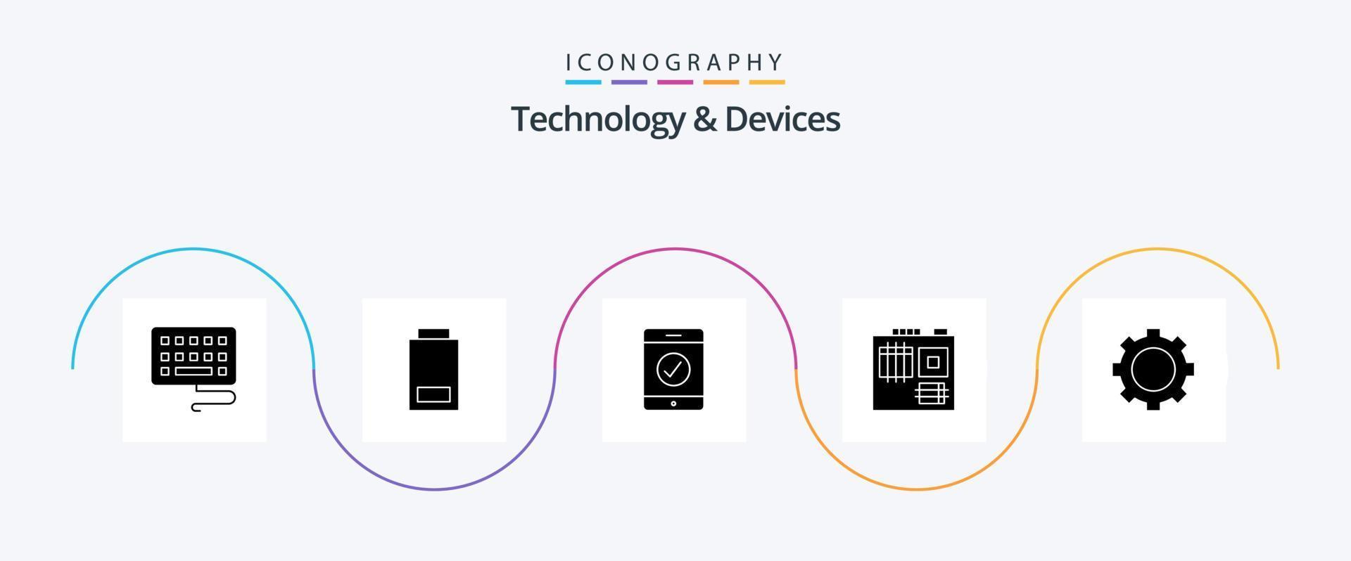 Geräte Glyph 5 Icon Pack inklusive . Computer. Technologie. Gerät vektor