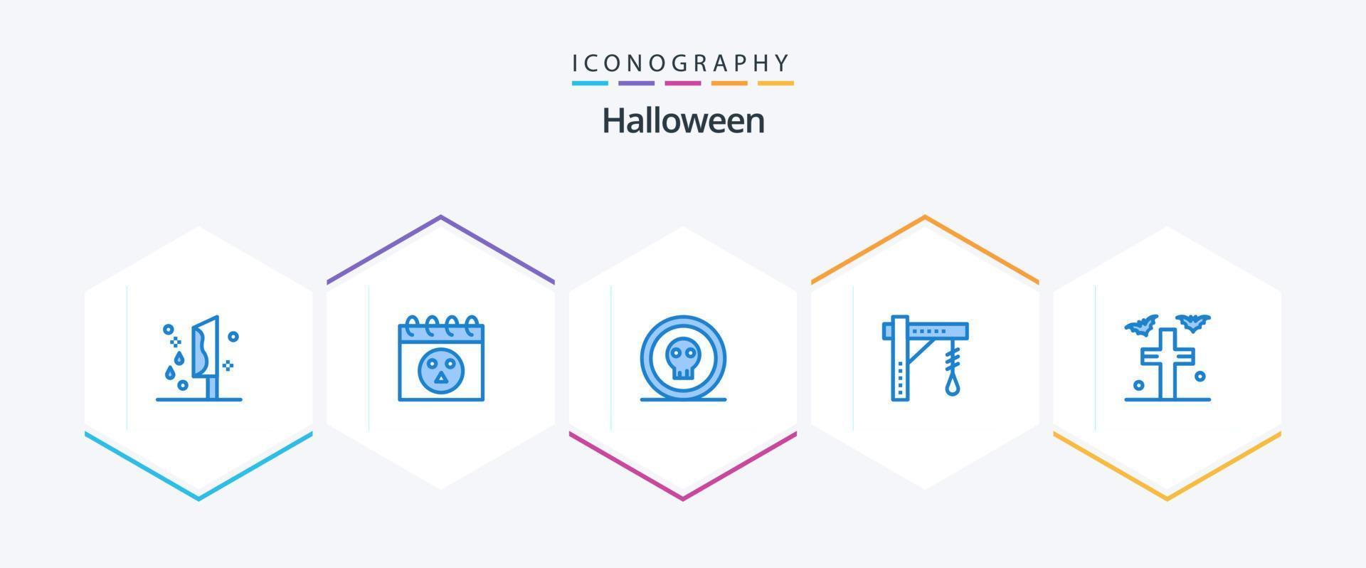 halloween 25 blå ikon packa Inklusive ljus. elektrisk. mynt. Glödlampa. pirat vektor