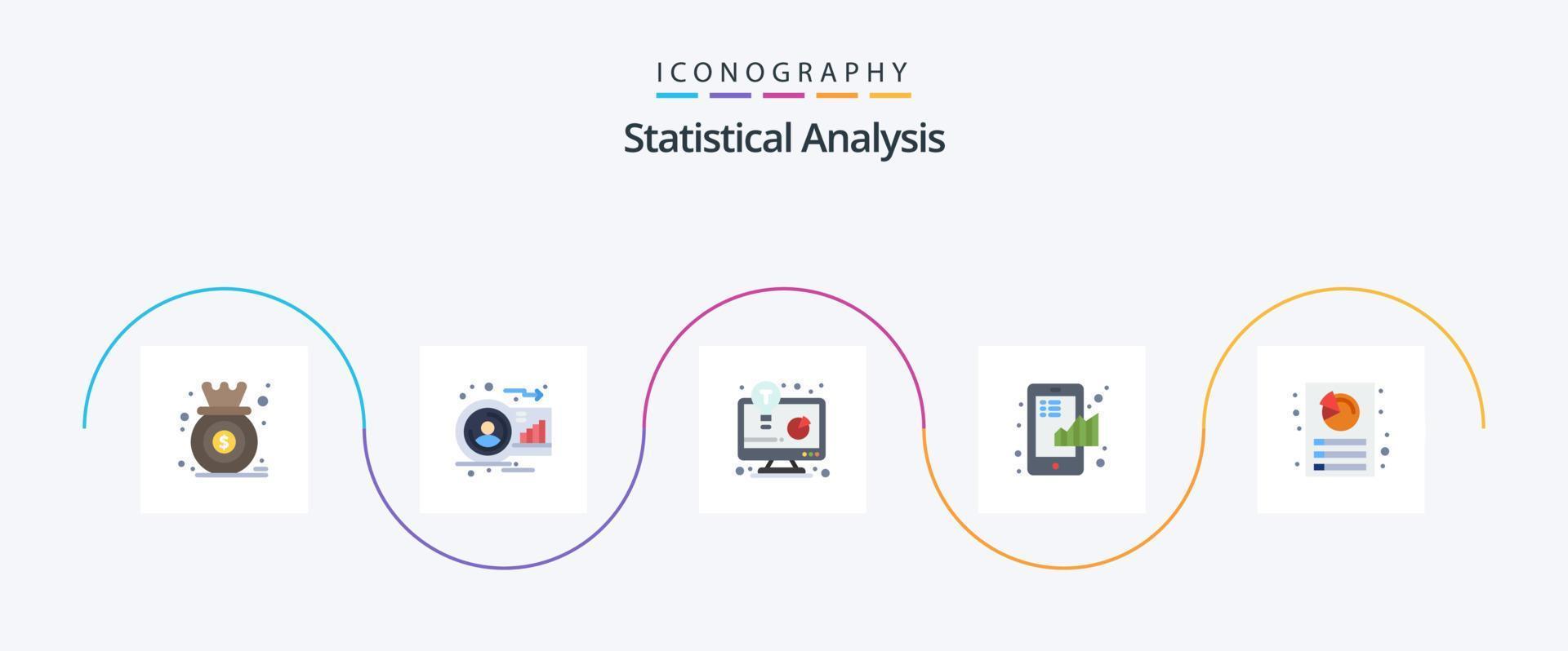 statistisk analys platt 5 ikon packa Inklusive Graf. Diagram. mänsklig. företag. företag Rapportera vektor