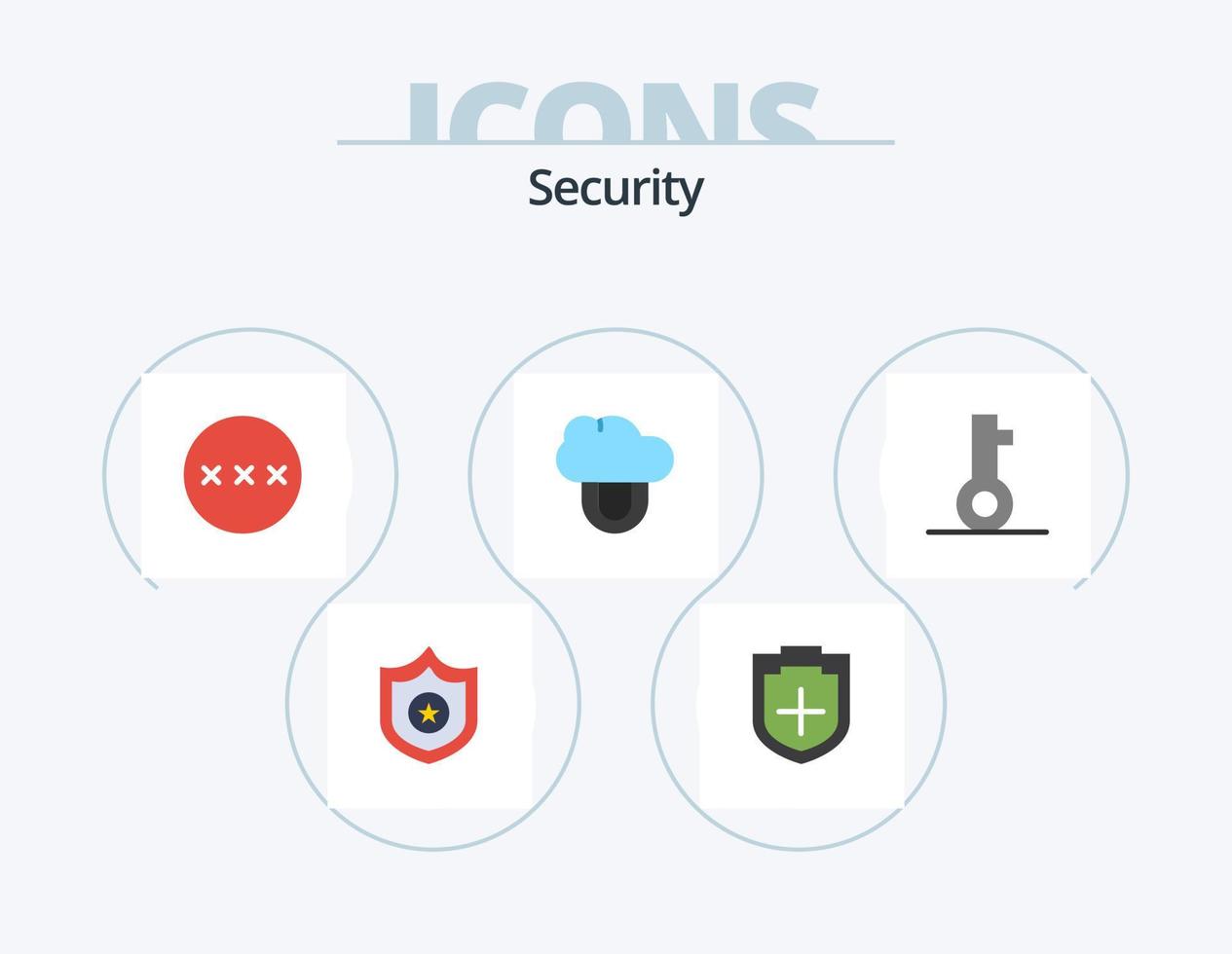 Sicherheits-Flat-Icon-Pack 5-Icon-Design. Sicherheit. sperren. Schutz. Taste. Privatgelände vektor