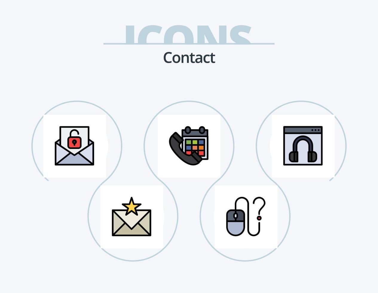 Kontaktleitung gefüllt Icon Pack 5 Icon Design. Kontakt. Forderung. Datei. online. Schreibtisch vektor