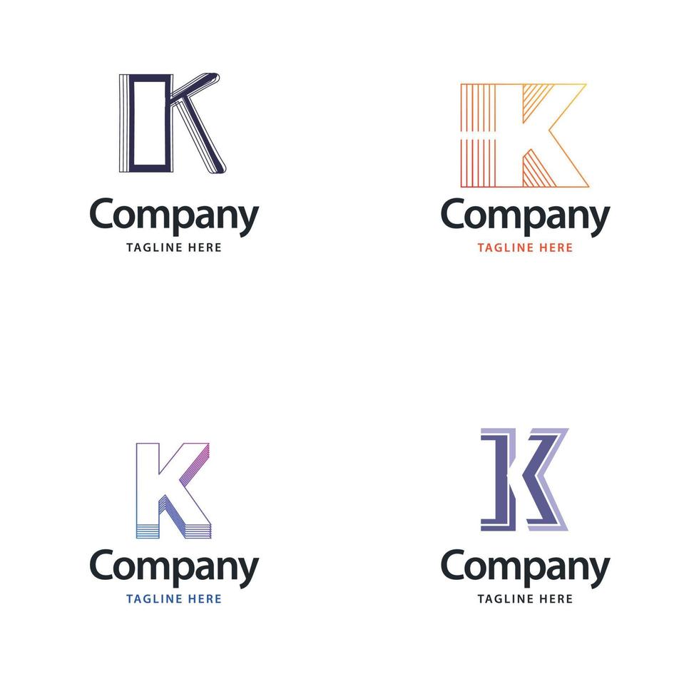 Buchstabe k großes Logo-Pack-Design kreatives modernes Logo-Design für Ihr Unternehmen vektor