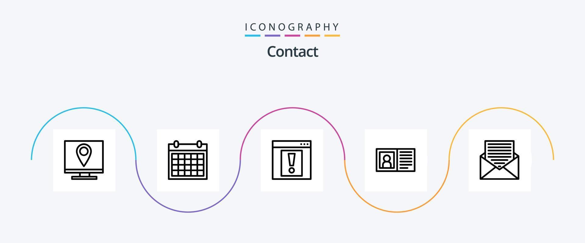 Kontaktleitung 5 Icon Pack inklusive Info. Kontakt. kontaktiere uns. Kommunikation. Netz vektor