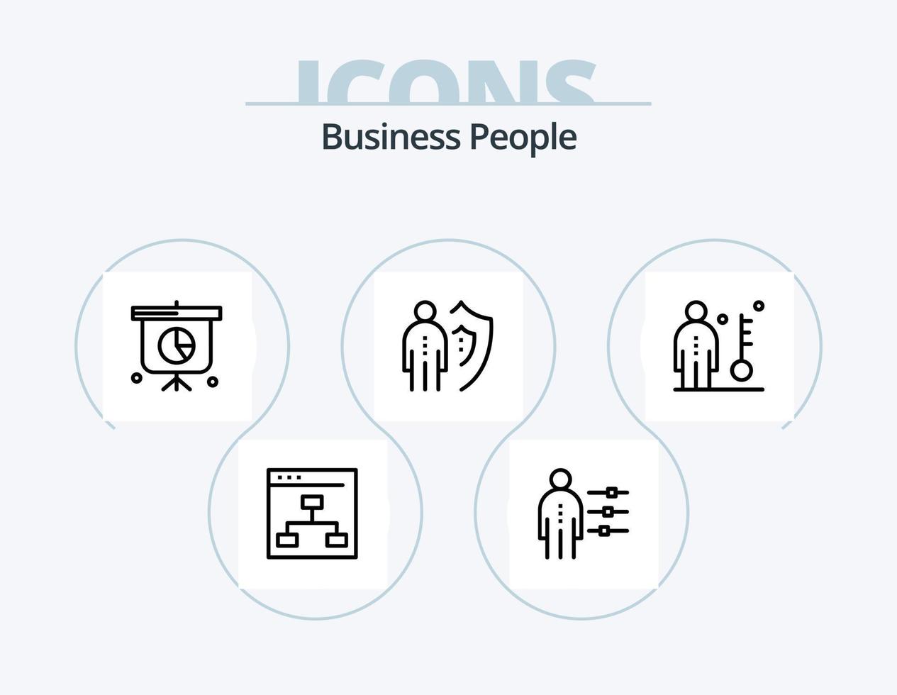 Geschäftsleute Linie Icon Pack 5 Icon Design. Unternehmen. Geschäft. Menschen. Service. Kunde vektor