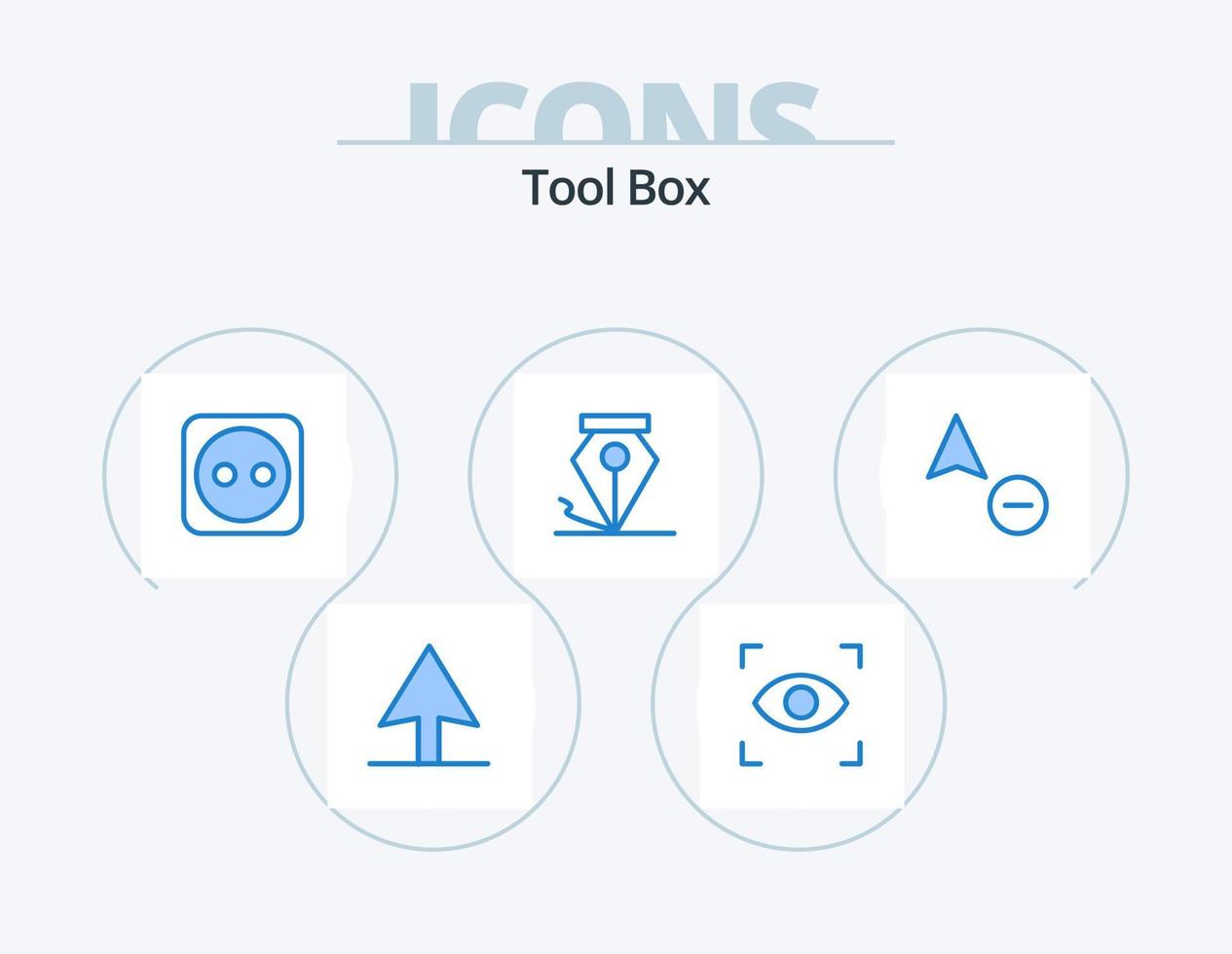 Werkzeuge blau Icon Pack 5 Icon Design. . Tinte. Mauszeiger vektor