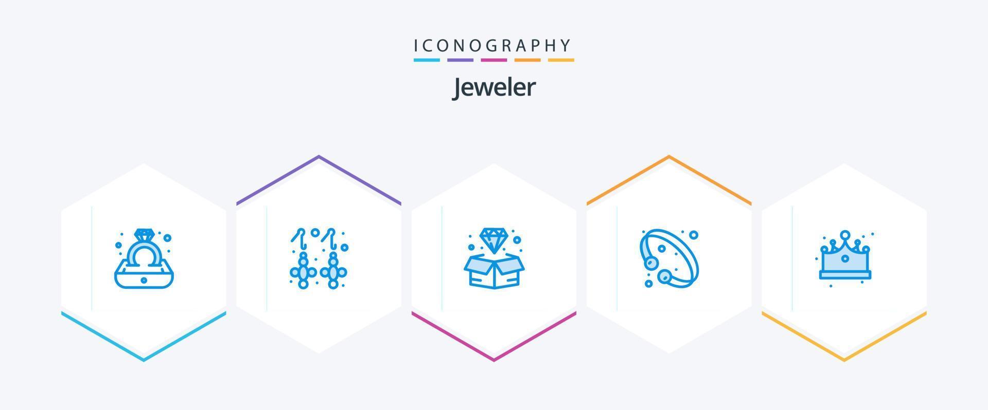 smycke 25 blå ikon packa Inklusive lyx. Smycken. mode. Smycken vektor