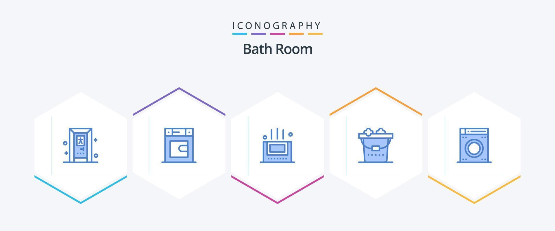 bad rum 25 blå ikon packa Inklusive . . rum. bad. tvättning vektor