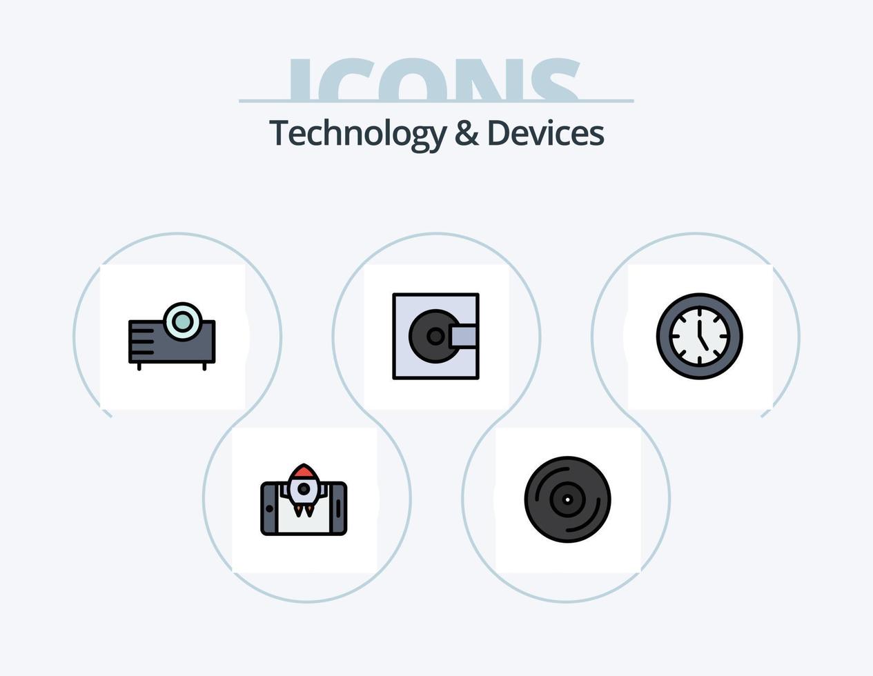 enheter linje fylld ikon packa 5 ikon design. Produkter. enheter. Utrustning. teknologi. Game Boy vektor