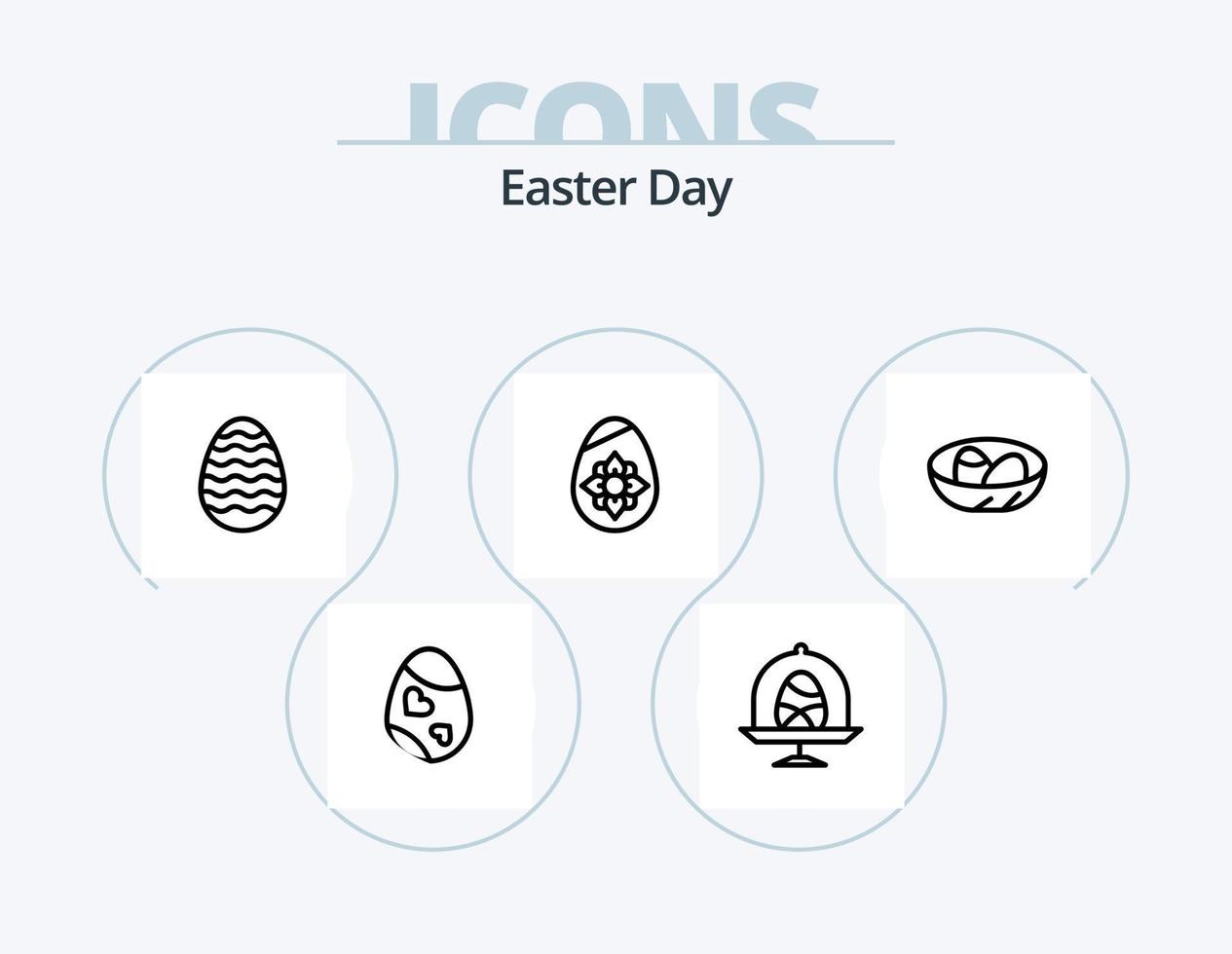 Osterlinie Icon Pack 5 Icon Design. Dekoration. Ostern. Tier. Flasche. Wein vektor