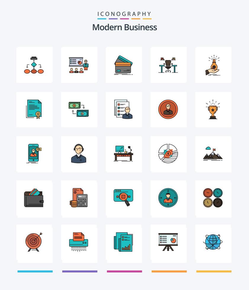 kreatives modernes Geschäft mit 25 Zeilen gefülltem Icon-Pack wie Kreditkarte. Geschäft. Analytik. Kreditkarte. Menschen vektor
