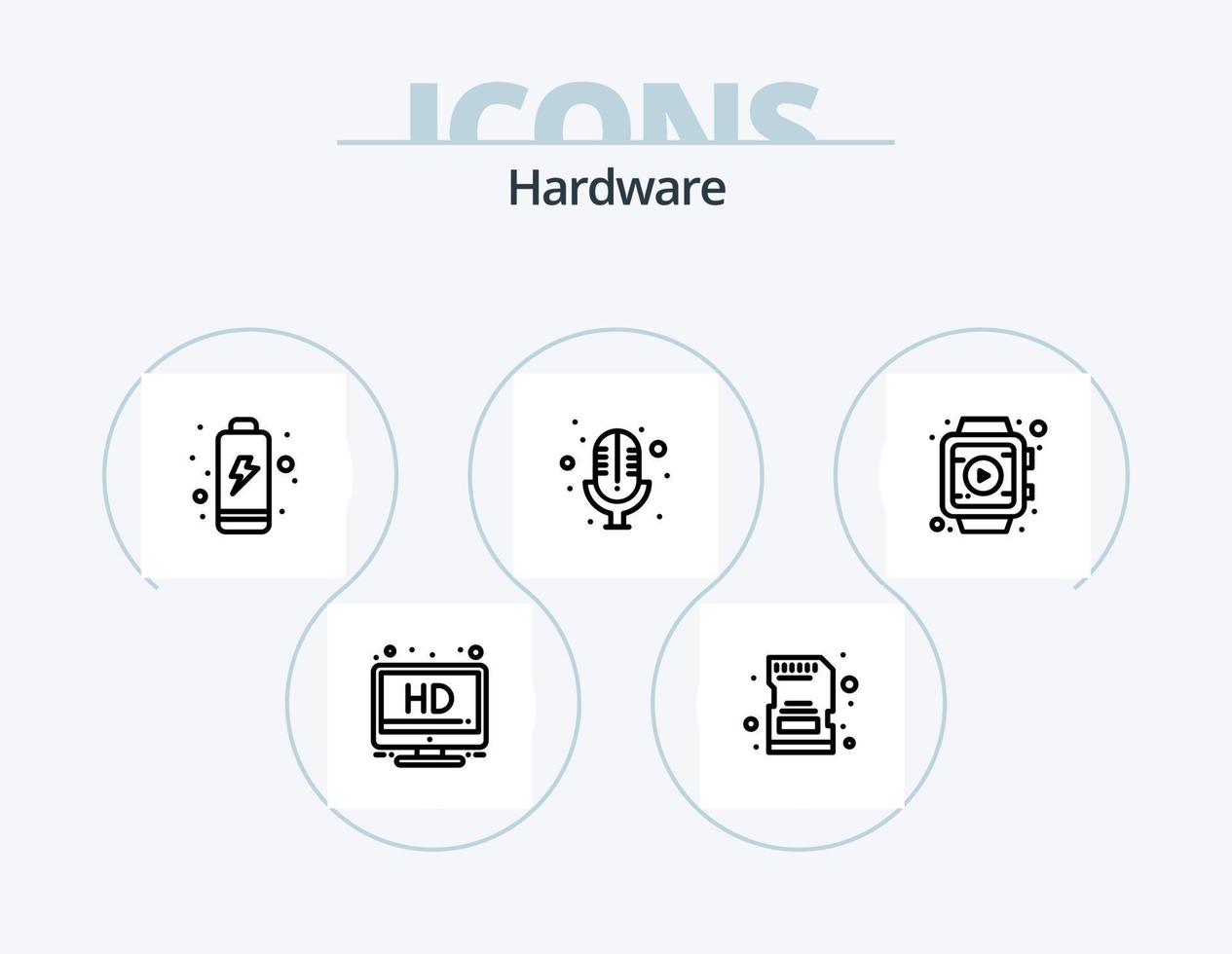 Hardware-Line-Icon-Pack 5-Icon-Design. . Hardware. Hardware. selbstgemacht. Hardware vektor