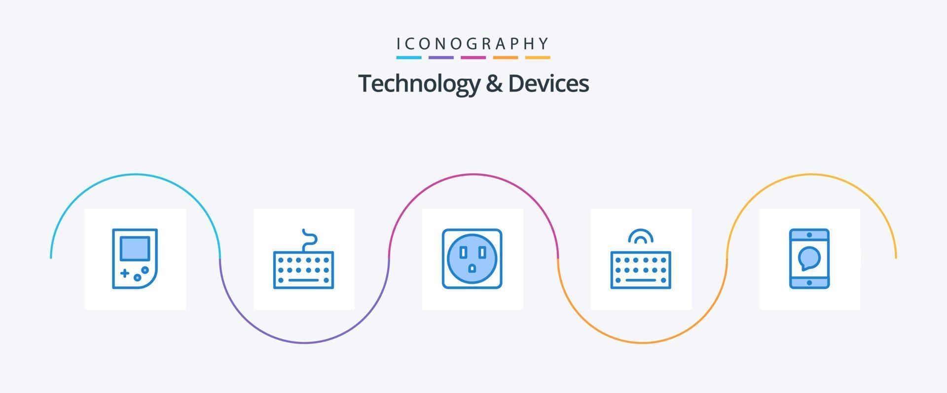 Geräte Blue 5 Icon Pack inklusive . Nachricht. Hardware. Geräte. Handy vektor