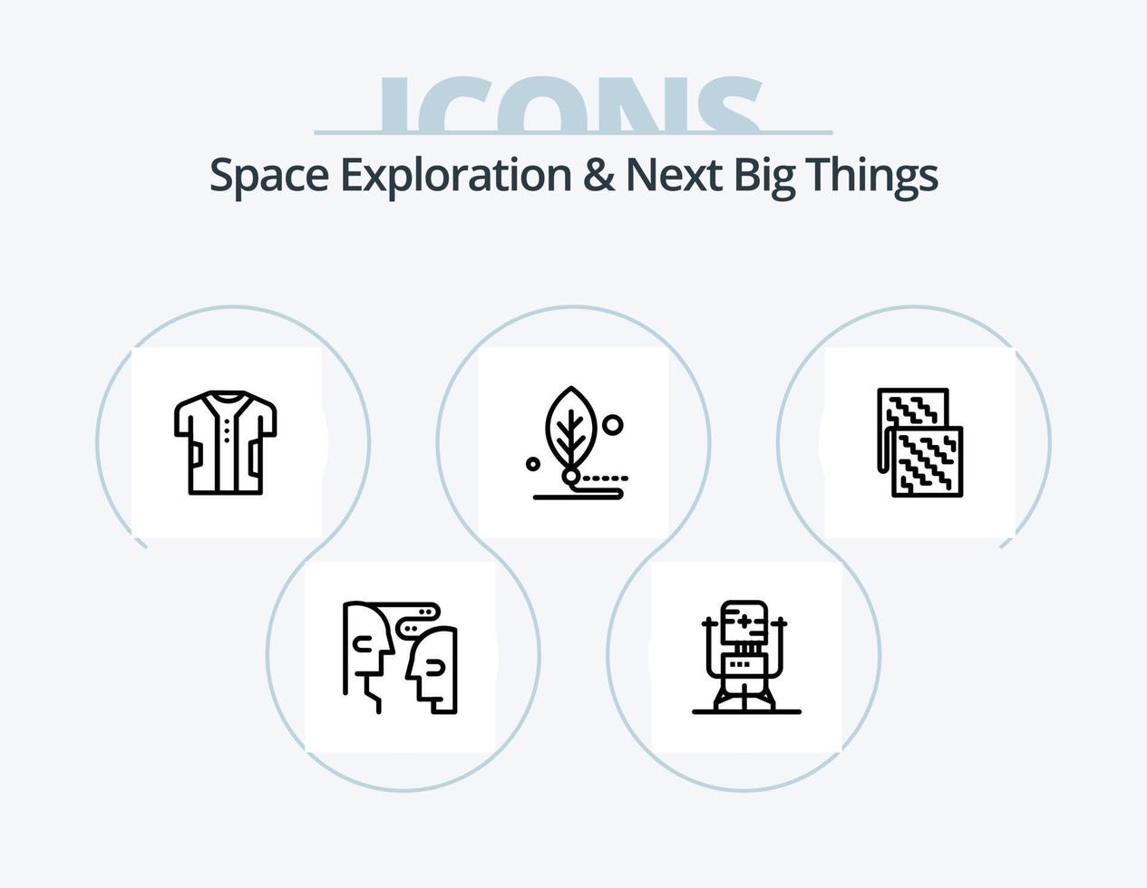 Weltraumforschung und nächste große Dinge Linie Icon Pack 5 Icon Design. Verbindung. denken. Umfeld. groß. Welt vektor