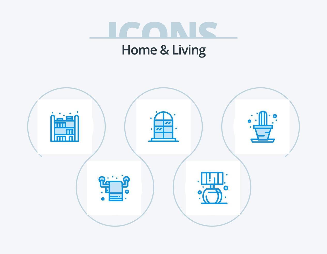 Haus und Leben blau Icon Pack 5 Icon Design. . Anlage. Leben. Haus. Kabinett vektor