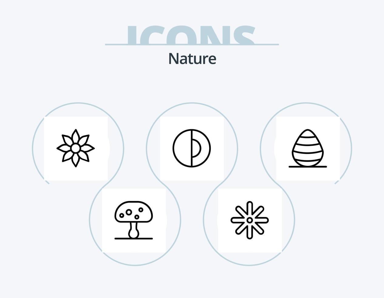 Naturlinie Icon Pack 5 Icon Design. . Wolke. Natur. Laube. Nacht vektor