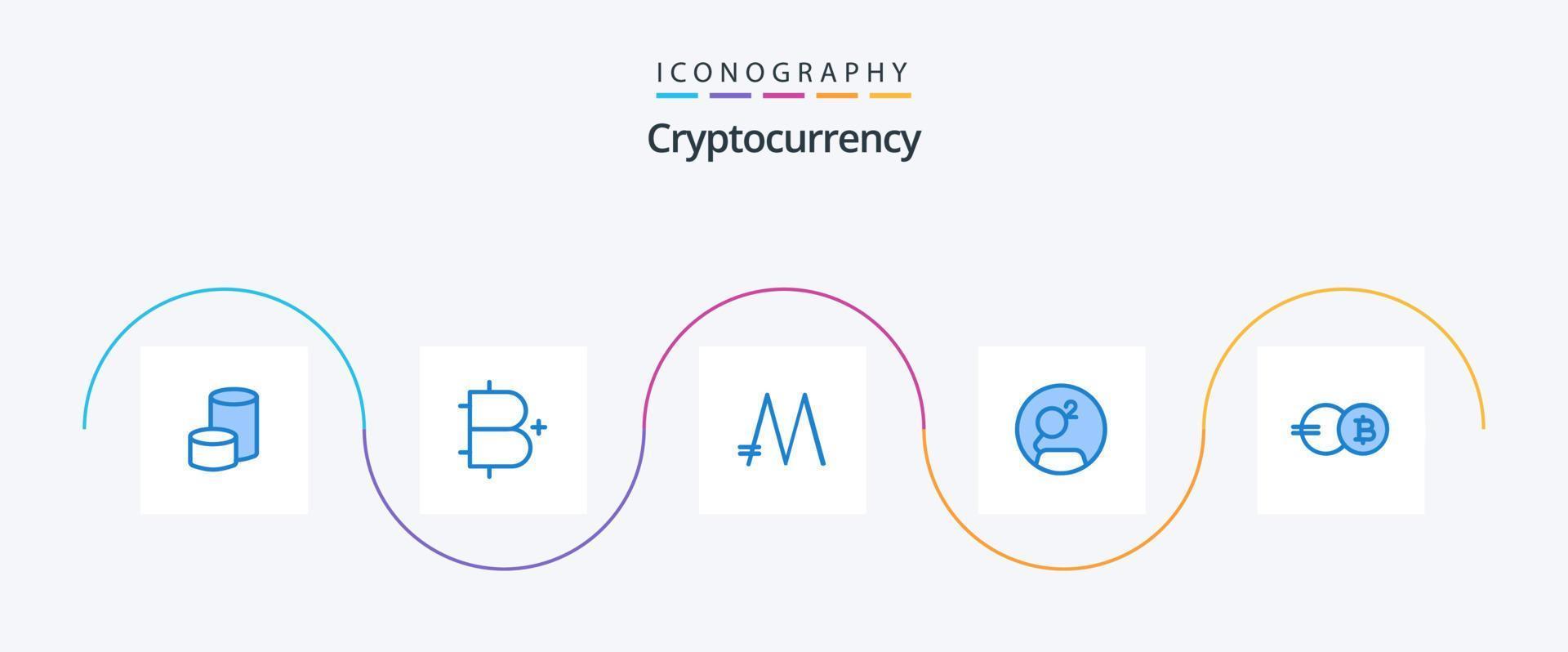 kryptovaluta blå 5 ikon packa Inklusive eb mynt. krypto. plus. mynt. crypto valuta vektor