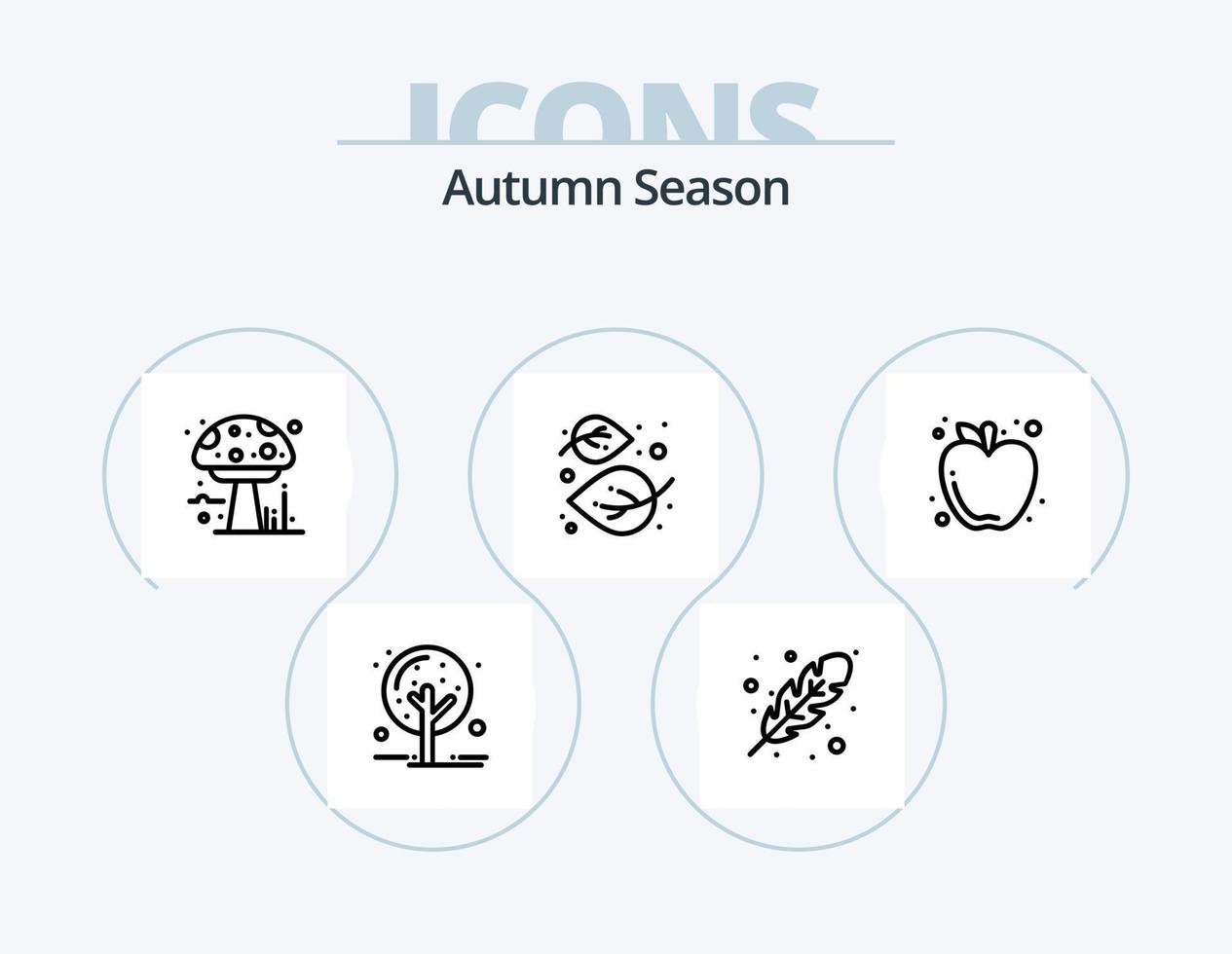 höst linje ikon packa 5 ikon design. säsong. botaniska. vingård. höst. natur vektor