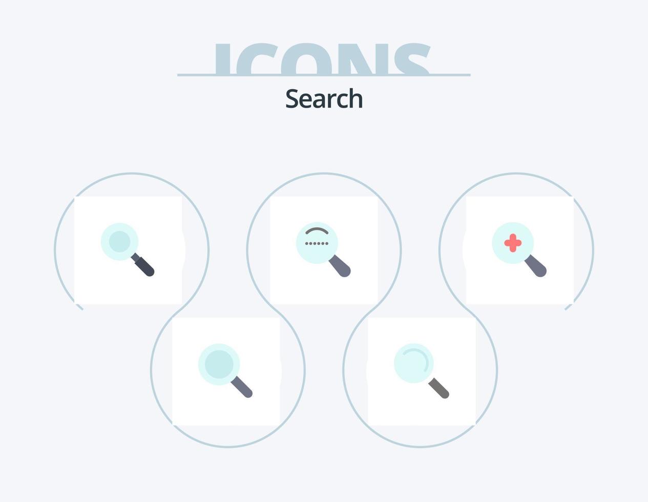 Suche flach Icon Pack 5 Icon Design. . Plus. Forschung. suchen. dot vektor