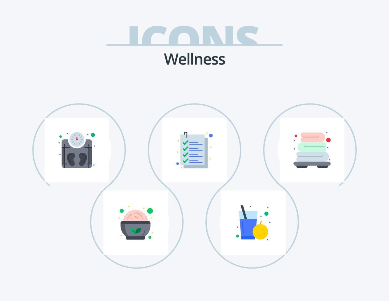 Wellness-Flachbild-Icon-Pack 5 Icon-Design. Heizung. Datei. Maschine. Liste. überprüfen vektor