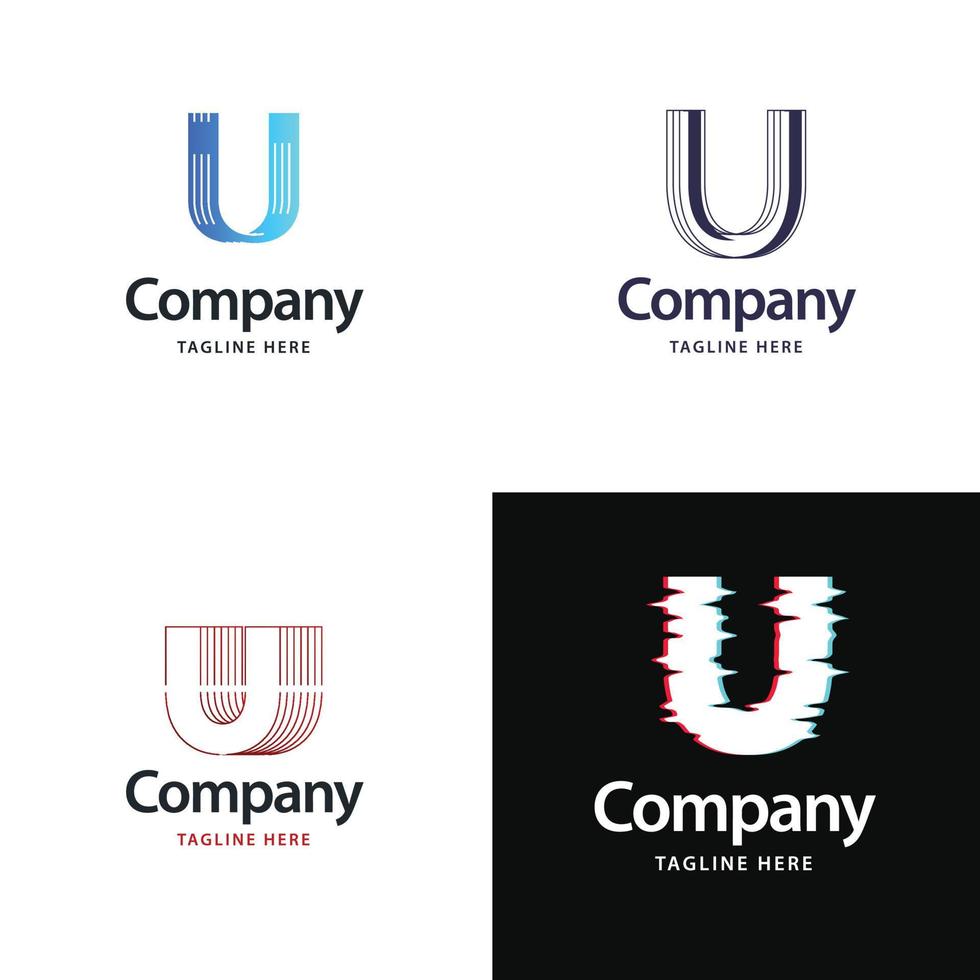 Buchstabe u großes Logo-Pack-Design kreatives modernes Logo-Design für Ihr Unternehmen vektor