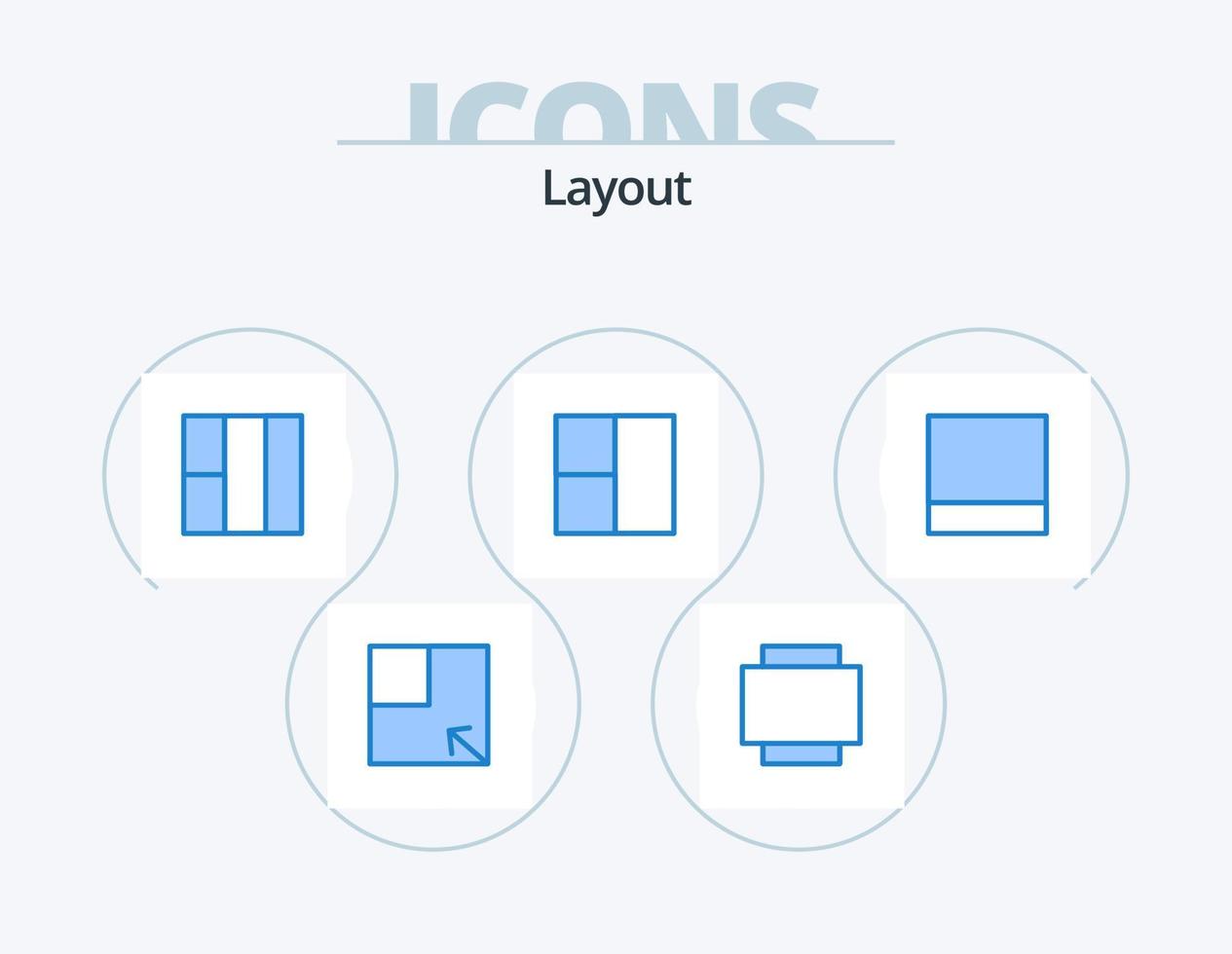Layout blau Icon Pack 5 Icon-Design. . vektor