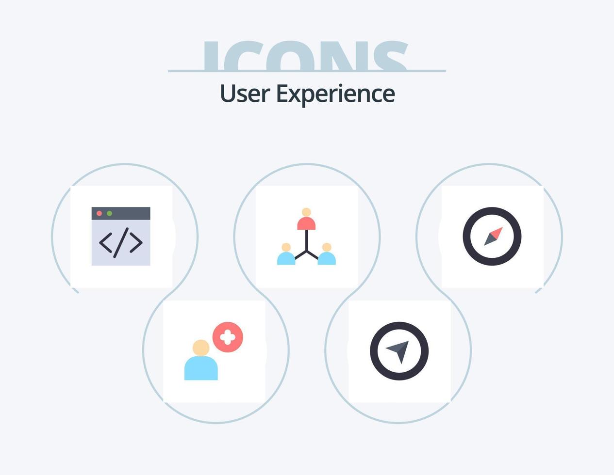 Benutzererfahrung flach Icon Pack 5 Icon Design. . Navigation. Entwicklung. Karte. Benutzer vektor