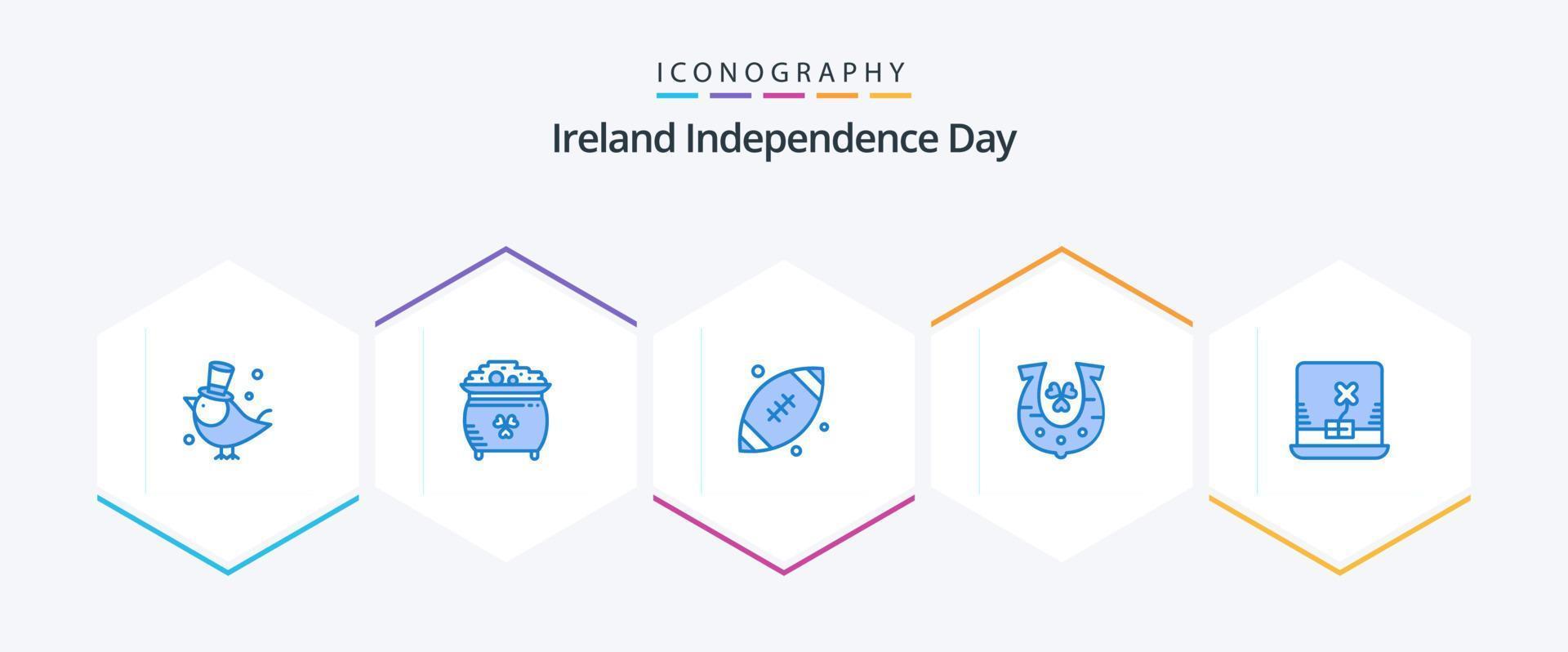 irland unabhängigkeitstag 25 blaues symbolpaket inklusive laptop. Hufeisen. st. golden. Irland vektor