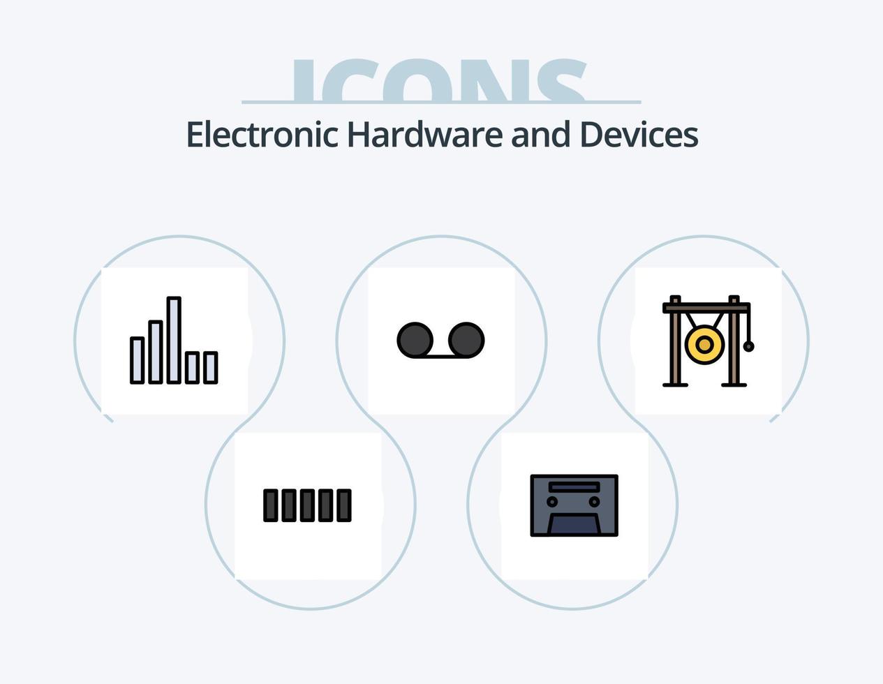 enheter linje fylld ikon packa 5 ikon design. . hänga upp. . media vektor