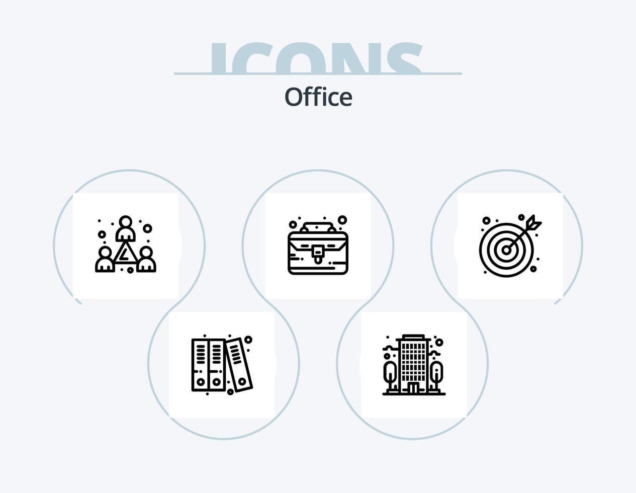 Office-Line-Icon-Pack 5 Icon-Design. . Büro. Center. Plaudern. Lieferungen vektor