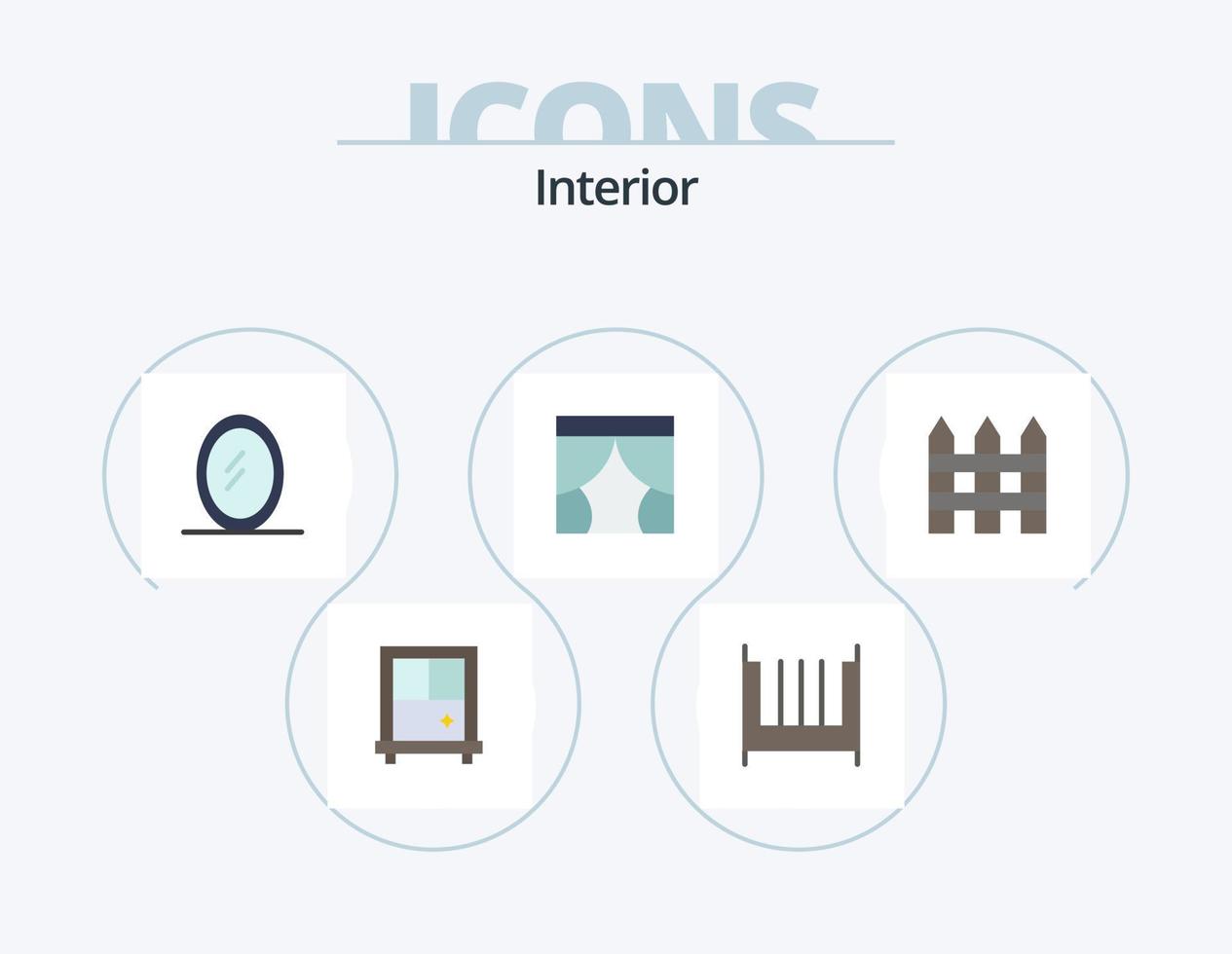 Innenflach Icon Pack 5 Icon Design. . Innere. Innere. Gartenzaun. Barrikade vektor