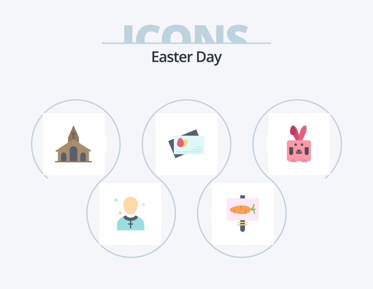 Ostern Flat Icon Pack 5 Icon Design. bynny. Ei. Urlaub. Reisepass. kreuzen vektor