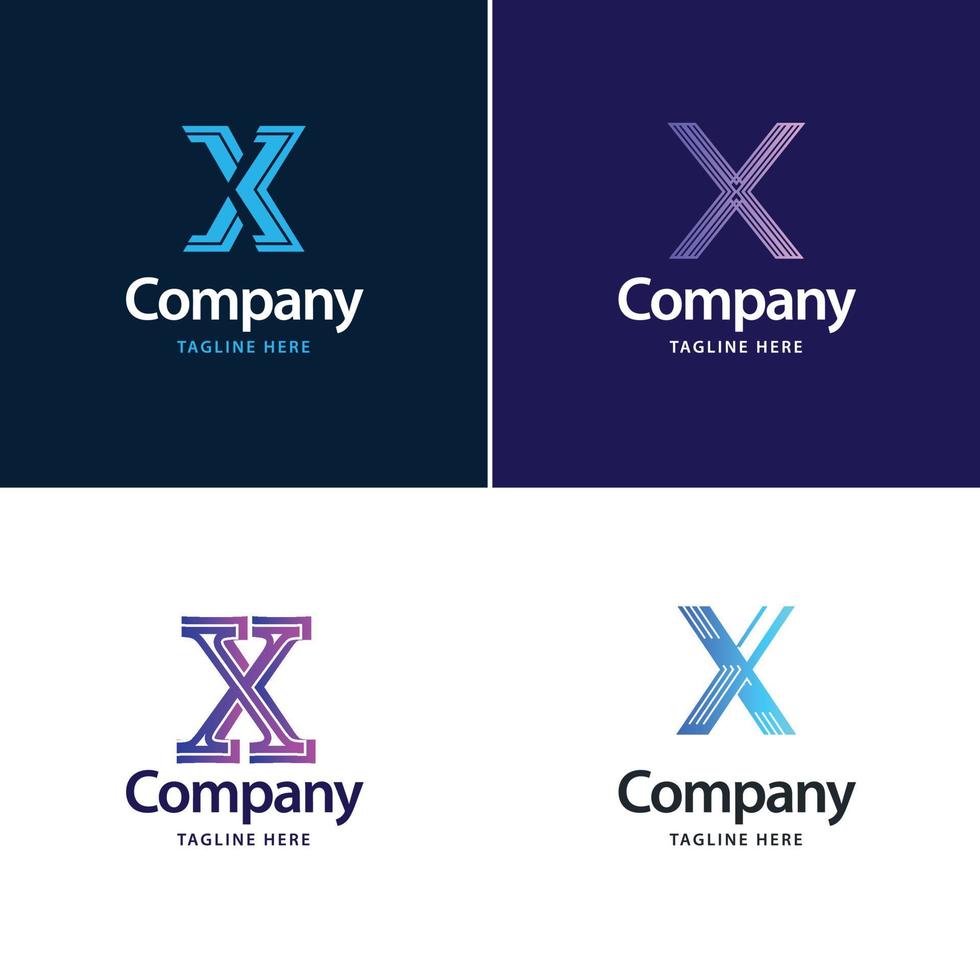 brev x stor logotyp packa design kreativ modern logotyper design för din företag vektor