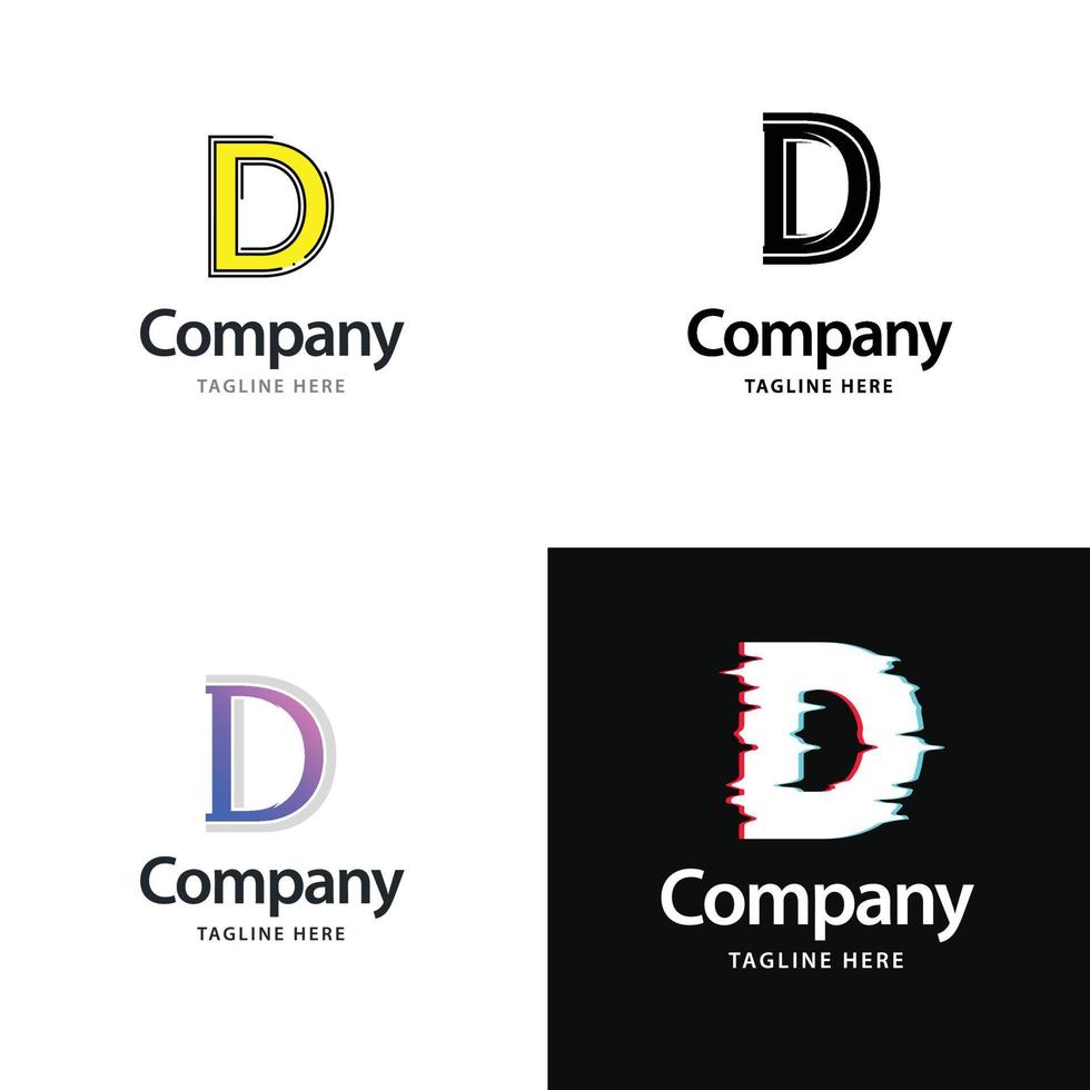 buchstabe d großes logo-paket-design kreatives modernes logo-design für ihr unternehmen vektor